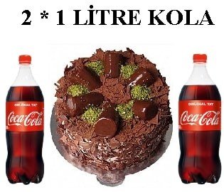 6-9 Kişilik Çikolatalı Muzlu Yaş Pasta & 2x1 Lt Cola