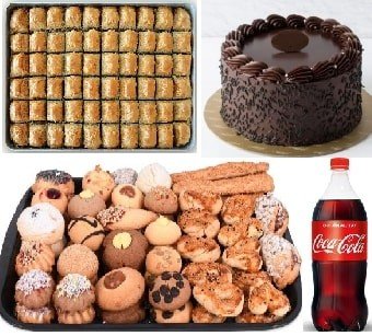 Hafta Sonu Tatlı Keyfi: Pasta Baklava Kuru Pasta ve 1 Lt Kola Seti