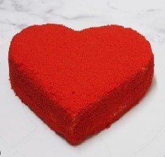 Kırmızı Kalp Biçimli 6-9 Kişilik Özel Yapım Pasta